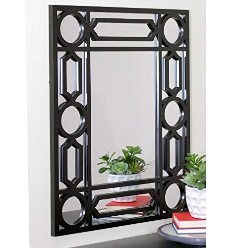 Northlight 29.5" Black Framed Geometric Style Rectangular Wall Mirror