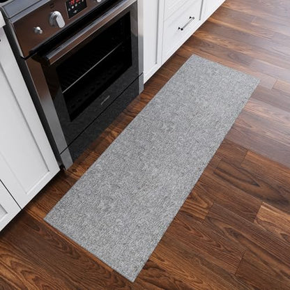 Ottomanson Door Mat Indoor Entryway Runner Rug – Non-Slip Durable Low-Pile Runner with Stain-Resistant Surface, 20" x 59", Gray - color: Grey
