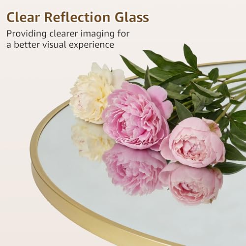 DUMOS 30 Inch Round Wall Mirror, Bathroom Mirrors for Over Sink - color: Gold-basic, size: 30"L x 30"W