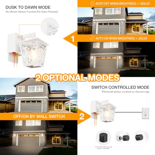 Ehaho Porch Light with GFCI Outlet Aircraft Grade Aluminum Alloy-White 1PC - color: White, size: 1PC