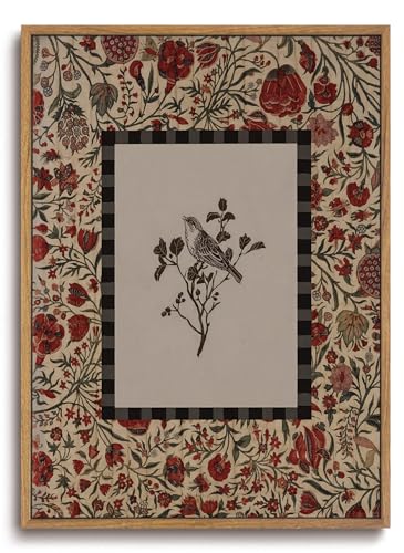 ZZLWBKGL Vintage Botanical Bird Framed Wall Art Cottage Core Wall Decor - color: Botanical Bird, size: 10"L x 8"W