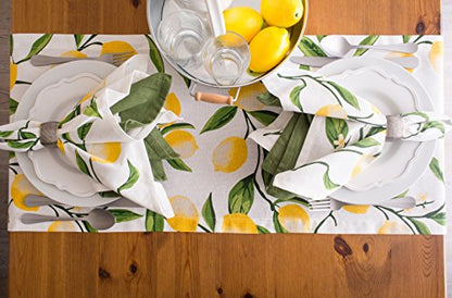 DII Lemon Bliss Tabletop Collection, Table Runner, 14x72 - size: 72" x 14" (Runner)