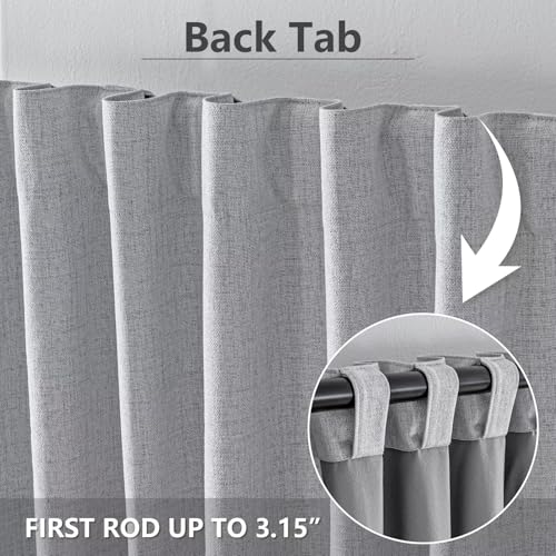 100% Blackout Curtains 72 inch Length Faux Linen (W37 x L72, White) - color: White, size: 37"W x 72"L (Pack of 2)