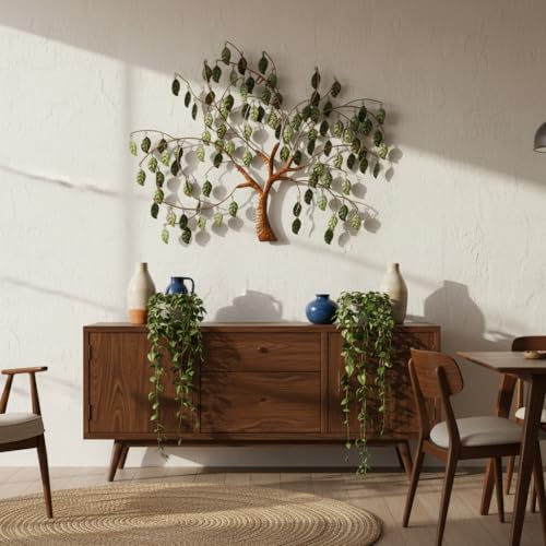 VEWOSTAR Leaf Metal Wall Art 22”W*27”H Tree of Life Wall Art for Room - color: Leaf