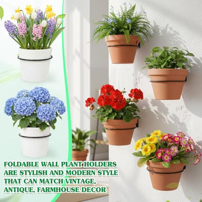 Menkxi Flower Pot Holders Wall Mounted Metal Plant Ring, 6 Pcs, 6 Inch - size: 6 Inch