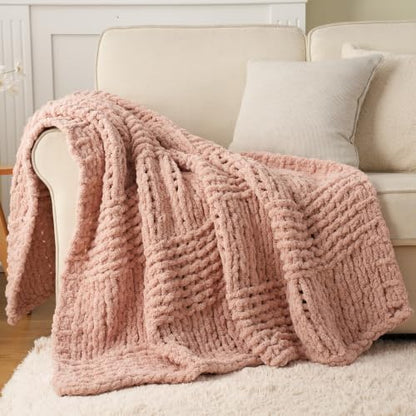 Pink Throw Blanket for Couch, 50"x60" - color: Pink