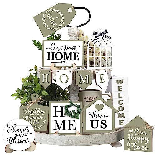 13 Home Tiered Tray Decor Farmhouse Tiered Tray Decorations Set - style: Summer