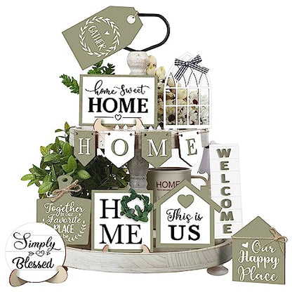 13 Home Tiered Tray Decor Farmhouse Tiered Tray Decorations Set - style: Summer