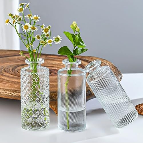Small Glass Vases for Flowers, 32pcs Clear Mini Bud Vases in Bulk - color: Clear, size: 32 pcs