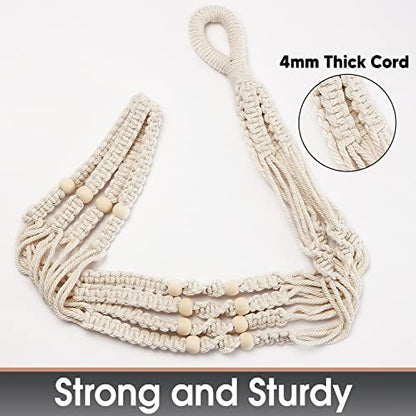 2 Pack Macrame Plant Hanger Large for 12 inch Pot, Large Plant Hanger - color: White