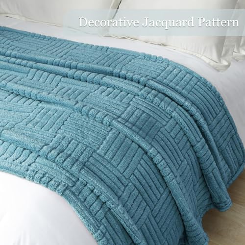 Whale Flotilla Lightweight Fleece Queen Size Blanket for Bed, Slate Blue - color: Slate Blue, size: Queen(90x90 Inch)