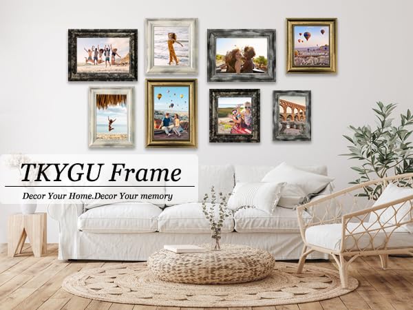 5x5 Picture Frames Set of 4- Rustic Retro Photo Frame with Real Glass Wall Mount and Tabletop Display Family Friends Wedding Gift - color: ps-Mix Color-4pcs, size: 5x5in