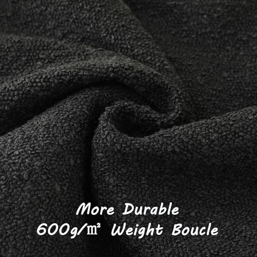 FUTEI Pack of 2 Boucle Textured Throw Pillow Covers 20x20 Inch, Black - color: Black, size: 20" x 20" (Pack of 2)
