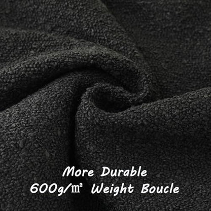 FUTEI Pack of 2 Boucle Textured Throw Pillow Covers 20x20 Inch, Black - color: Black, size: 20" x 20" (Pack of 2)