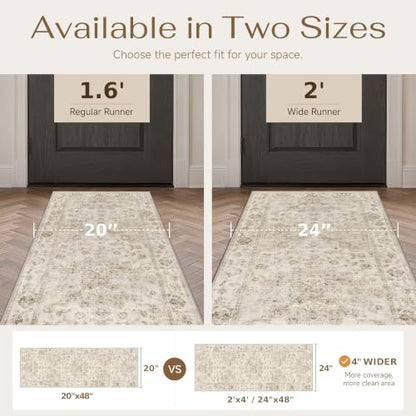 3 Piece Beige Neutral Kitchen Rug Set - color: Neutral | Beige, size: 24"x36"+24"x48"+24"x60"