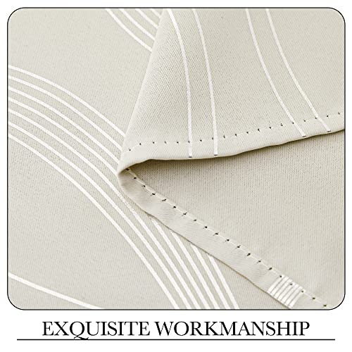NICETOWN Bedroom Curtains Small Blackout Panels, Beige, Set of 2, 42 by 54 Inch, Window Treatment Thermal Insulated Solid Grommet Blackout Wave Line Foil Print Design Curtains for Kitchen, Cafe, Loft - color: 1 - Beige, size: 42"W x 54"L (Pack of 2)