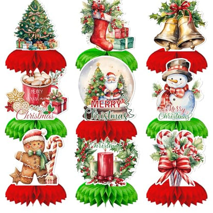 Christmas Party Centerpieces, Christmas Honeycomb Centerpieces for Table - style: Santa Claus
