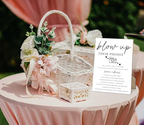 Blow Up Their Phone Sign, Wedding Table Sign, 8" x 11" Wooden Plaque for Wedding Reception Decor