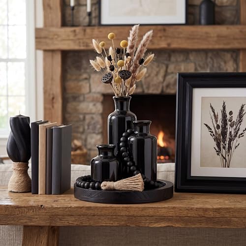 5 Pcs Coffee Table Decor Set, Black - color: Black