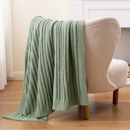 Battilo Sage Green Throw Blanket, Fuzzy Soft Green Throw Blankets, 50"x60" - color: Sage Green, size: 50"x60"