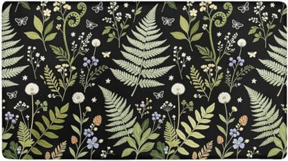 Kitchen Floor Mat 36x20in Waterproof Anti-Fatigue Kitchen Mats - color: Green Leaves Dandelion