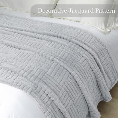 Whale Flotilla Lightweight Fleece King Size Blanket for Bed, Light Grey - color: Light Grey, size: King(90x104 Inch)