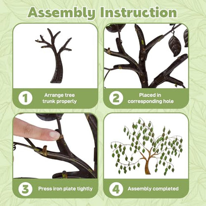 VEWOSTAR Leaf Metal Wall Art 22”W*27”H Tree of Life Wall Art for Room - color: Leaf