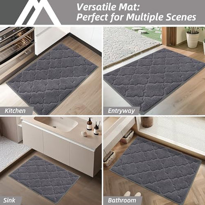COSY HOMEER Kitchen Rugs Non Slip Washable 20"x32",Dark Grey - color: Dark Grey, size: 20"X 32"