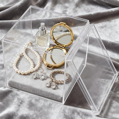 KissYou 2‑Pack Clear Boxes with Lids 4.72 x 4.72 x 4.72 Inch Display Box - size: 4.72 x 4.72 x 4.72 Inch