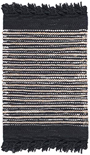 SAFAVIEH Vintage Leather Collection Accent Rug - 2'3" x 4', Black & Multi, Handmade Boho Fringe Leather, Ideal for High Traffic Areas in Entryway, Living Room, Bedroom (VTL373G) - color: Black/Multi, size: 2'3" x 4' (Rectangular)
