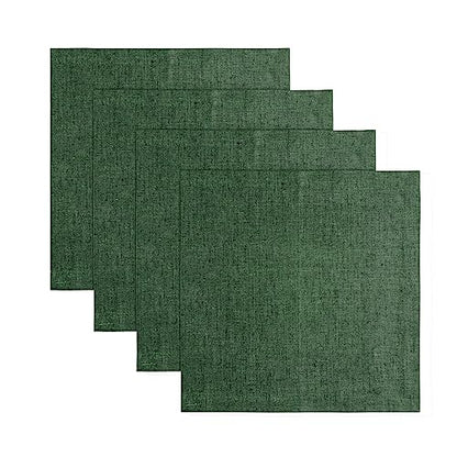 Solino Home 100% 순수 리넨 플레이스 매트 그린, 아테나 35.6 x 35.6cm(14 x 14인치), 4개 세트 - color: 26: 포레스트 그린, size: 14" X 14" (Set of 4)