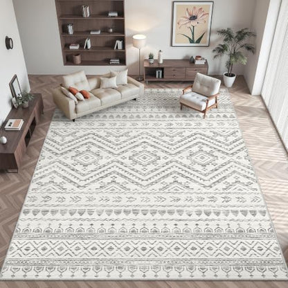 Miukiki 8x10 Area Rug for Living Room, Washable Soft Non Slip Rug Grey - color: Grey, size: 7' x 10' (Rectangular)