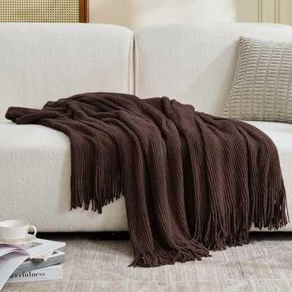 inhand Chenille Taupe Brown Throw Blanket for Couch Bed,50"x60" - color: Taupe Brown, size: 50"x60"