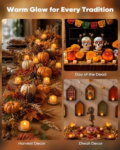 Homemory 100-Pack Flameless Tea Lights Candles Battery Operated, 200+ Hours - color: Bright Amber Glow – White Body, size: Pack of 100