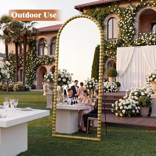 Antique Gold Full Length Mirror 71x28 Inch, Beaded Standing Mirror - color: Antique Gold