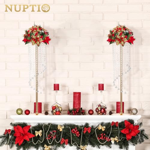 NUPTIO Tall Centerpiece for Table, Gold, 35.4", 2 Pcs - color: Gold, size: 2 Pcs 35.4 in