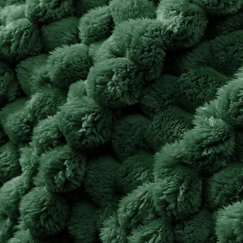 Whale Flotilla Soft Fleece Twin Size Bed Blanket 3D Jacquard, Emerald Green - color: Emerald Green, size: Twin(60x80 Inch)