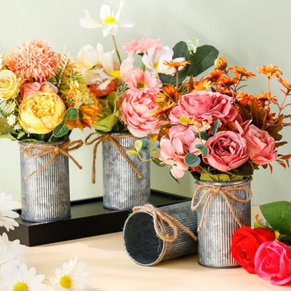 4.33 Inch Mini Vase Wedding Table Centerpieces,Iron Color,12 Pcs - color: Iron Color