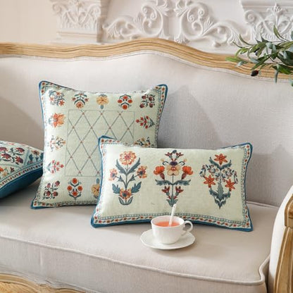 ISAENNE Designer Rectangle Throw Pillow Cover,Set of 2,20"x12" - color: Floralsea a, size: 20" x 12" (Pack of 2)