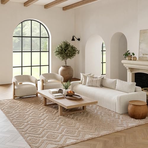 Nourison Home Versatile Natural Beige 9' x 12' Area Rug - Easy Clean, Non Shedding, Bed Room, Living Room, Dining Room, Kitchen (9' x 12') - color: Natural Beige, size: 9' x 12' (Rectangular)