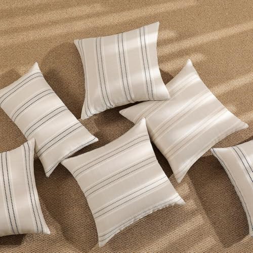 Hckot Stripe Throw Pillow Covers 12x24 Lumbar Navy Blue Pillow Covers - color: Grey, size: 24" x 12" (Pack of 2)
