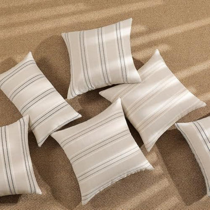 Hckot Stripe Throw Pillow Covers 26x26 Large Square Navy Blue Pillow Cover - color: Grey, size: 26" x 26" (Pack of 2)