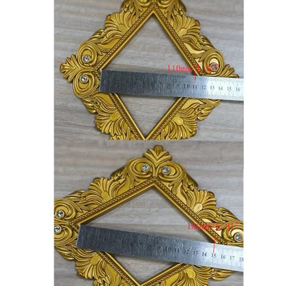 2 Pack Gold Rhombus Curtain Tiebacks, Square Drapery Holdbacks - style: 8 Crystals Gold