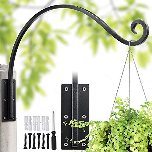 Lifyzoon Heavy Duty Plant Hanger Bracket Outdoor (22"/Black) - size: 1A-22 Inch