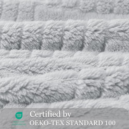 Whale Flotilla Lightweight Fleece King Size Blanket for Bed, Light Grey - color: Light Grey, size: King(90x104 Inch)
