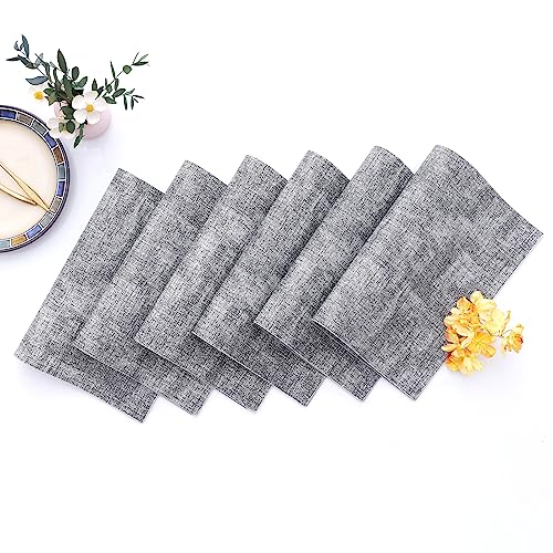 Homaxy PU Faux Leather Placemats for Dining Table, Set of 6, Black & White - color: Black & White