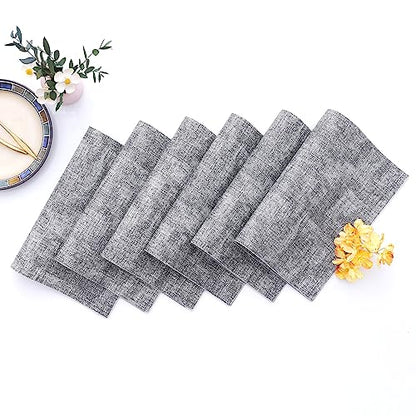 Homaxy PU Faux Leather Placemats for Dining Table, Set of 6, Black & White - color: Black & White
