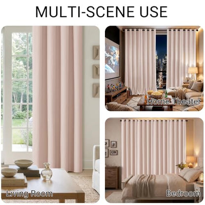 ChrisDowa Pink Blackout Curtains 45 Inches Long 2 Panels for Bedroom - color: Pink, size: 52"W x 45"L (Pack of 2)
