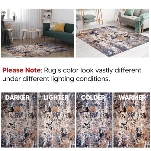 Keen Home Design Abstract Non-Shedding Entryway Rug, Soft Thick Pile, 2x3 - color: Skies Multi, size: 2' x 3' (Rectangular)