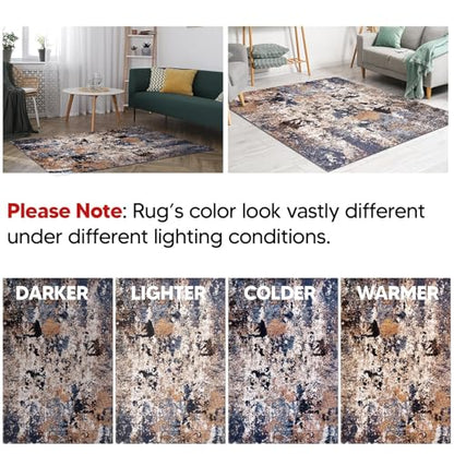 Keen Home Design Abstract Non-Shedding Entryway Rug, Soft Thick Pile, 2x3 - color: Skies Multi, size: 2' x 3' (Rectangular)